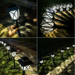 6 PZ LAMPADA 1 LED CON PANNELLO SOLARE DA GIARDINO PICCHETTO ESTERNO TE-B0155