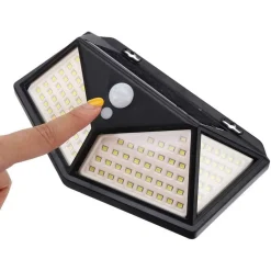 2 PZ LAMPADA SOLARE ESTERNO GIARDINO FARETTO FOTOVOLTAICO SENSORE LUCE 114 LED FARO