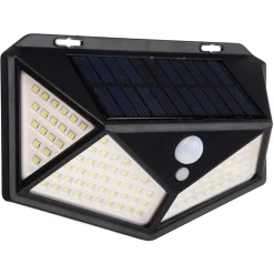 2 PZ LAMPADA SOLARE ESTERNO GIARDINO FARETTO FOTOVOLTAICO SENSORE LUCE 114 LED FARO