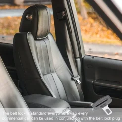 2 PZ LINGUETTA PER CINTURE DI SICUREZZA IN METALLO IMPUGNATURA IN PLASTICA NERO