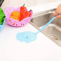 3 PZ PALETTA ABBATTIMOSCHE ABBATTI MOSCHE SCACCIA INSETTI COLORI ASSORTITI 47 CM