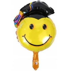 2 PZ PALLONCINI PALLONCINO SMILE CAPPELLO LAUREA 20X29CM ANIMAZIONE FESTA PARTY