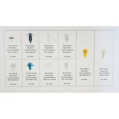 210 PZ PLASTICA TRIM CLIP RIVETTI CLIP KIT FERMI DI SPINTA PER AUTO ABITACOLO