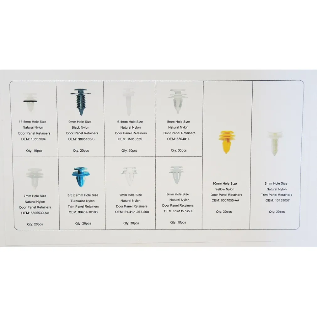 210 PZ PLASTICA TRIM CLIP RIVETTI CLIP KIT FERMI DI SPINTA PER AUTO ABITACOLO