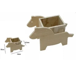 2 PZ PORTAPENNE CONTENITORE PENNE MATITE LEGNO NATURALE DECOUPAGE CAVALLI 53480A