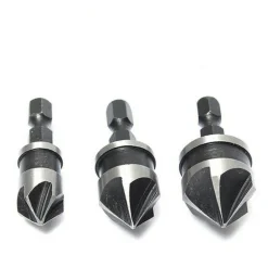 3 PZ PUNTA TRAPANO FLAUTO SVASATORE FRESA HSS 12 16 19MM LEGNO METALLO PLASTICA