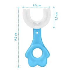 2 PZ SPAZZOLINO DA DENTI PER BAMBINI 2-6 ANNI A FORMA DI U SETOLE IN SILICONE
