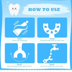 2 PZ SPAZZOLINO DA DENTI PER BAMBINI 2-6 ANNI A FORMA DI U SETOLE IN SILICONE