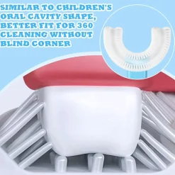 2 PZ SPAZZOLINO DA DENTI PER BAMBINI 2-6 ANNI A FORMA DI U SETOLE IN SILICONE