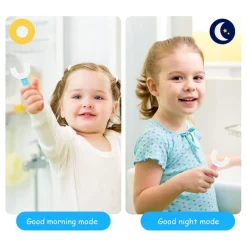 2 PZ SPAZZOLINO DA DENTI PER BAMBINI 2-6 ANNI A FORMA DI U SETOLE IN SILICONE