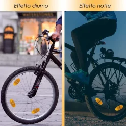 2 RIFLETTORI CATARIFRANGENTI OVALE PER RUOTE ANTERIORE POSTERIORE BICI XC-1621