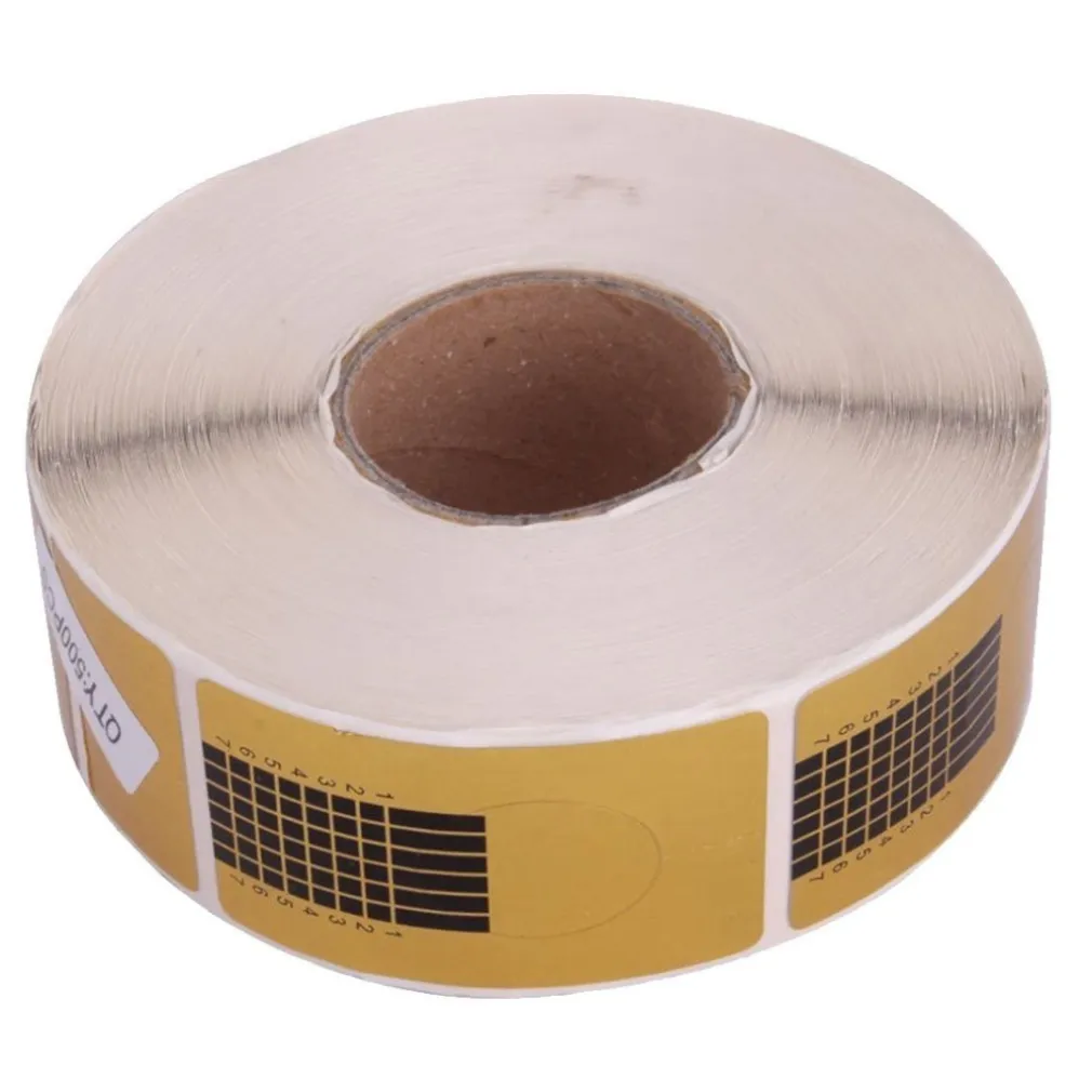 5 ROTOLI 2500 CARTINE ORO NAIL ART ALLUNGAMENTO RICOSTRUZIONE UNGHIE TIPS SAGOME