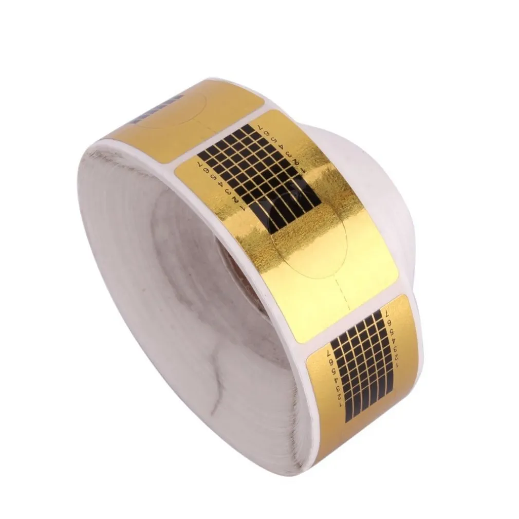 5 ROTOLI 2500 CARTINE ORO NAIL ART ALLUNGAMENTO RICOSTRUZIONE UNGHIE TIPS SAGOME