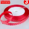 3 ROTOLI NASTRO ROSSO POIS BOMBONIERA ORGANZA RASO BOBINA DECORAZIONI DECOUPAGE