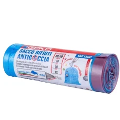 5 ROTOLI SACCHETTI BUSTE SPAZZATURA PROFUMATI 30LT 50X60CM CON MANICI BLU 100PZ