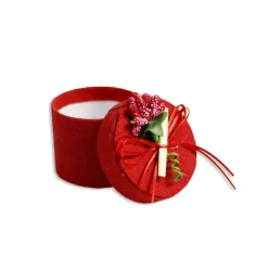 12 SCATOLINA IN TESSUTO CON PERGAMENA PORTA CONFETTI BOMBONIERA LAUREA ROSSO