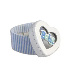 12 SCATOLINA PORTA CONFETTI A FORMA DI CUORE BOMBONIERA NASCITA BIMBO AZZURRO