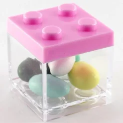 12 SCATOLINE PORTA CONFETTI A FORMA DI MATTONCINO LEGO VARI COLORI BOMBONIERE