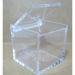 12 SCATOLINE SCATOLE CUBO PLEXIGLASS 5X5 TRASPARENTE PORTA CONFETTI BOMBONIERA