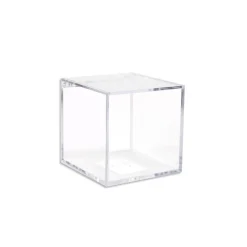 12 SCATOLINE SCATOLE CUBO PLEXIGLASS 6X6cm TRASPARENTE PORTA CONFETTI BOMBONIERA