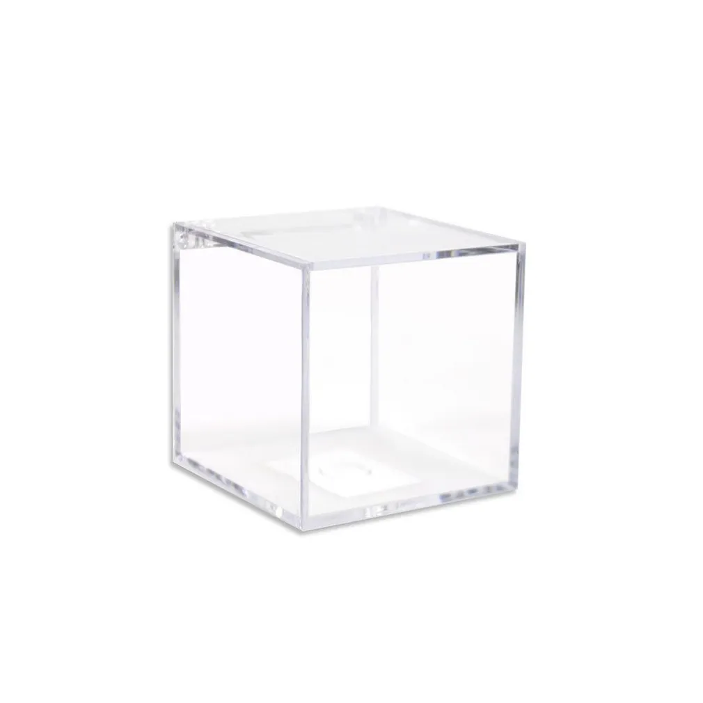 12 SCATOLINE SCATOLE CUBO PLEXIGLASS 6X6cm TRASPARENTE PORTA CONFETTI BOMBONIERA