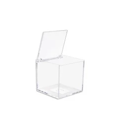 12 SCATOLINE SCATOLE CUBO PLEXIGLASS 6X6cm TRASPARENTE PORTA CONFETTI BOMBONIERA