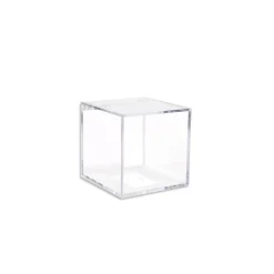 12 SCATOLINE SCATOLE CUBO PLEXIGLASS 6X6cm TRASPARENTE PORTA CONFETTI BOMBONIERA