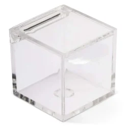 12 SCATOLINE SCATOLE CUBO PLEXIGLASS 6X4cm TRASPARENTE PORTA CONFETTI BOMBONIERA