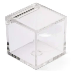 12 SCATOLINE SCATOLE CUBO PLEXIGLASS 8X8cm TRASPARENTE PORTA CONFETTI BOMBONIERA