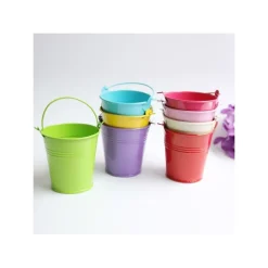 24 SECCHIELLI IN LATTA COLORATI PORTACONFETTI BOMBONIERA SEGNAPOSTO SEGNATAVOLO