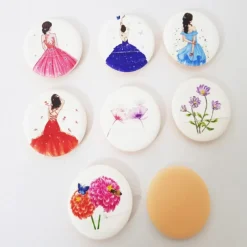 2 SPUGNETTA LATTICE TRUCCO MAKE UP CIPRIA FONDOTINTA FARD BLUSH STESURA VISO