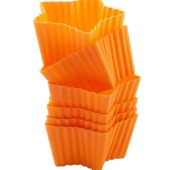 6 STAMPI FORMINE SILICONE PIROTTINI CUPCAKES DOLCI MUFFIN FORMA STELLA