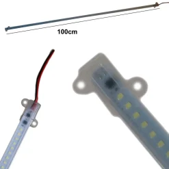 5 STRISCIE LED SMD 2835 RIGIDA BARRA PROFILO 15W 1 MT LUCE CALDA FREDDA 12V