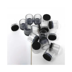 8 TAPPI GAMBA SOTTOSEDIE FELTRINI PLASTICA ROTONDO ANTISCIVOLO 22-26MM GRAFFI