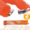 2 TUBI TUBO ARIA COMPRESSA FLESSIBILE PER COMPRESSORE 8 15 METRI INNESTI RAPIDII