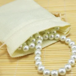 25 VELI SACCHETTI DI JUTA AVORIO PER BOMBONIERE CONFETTI COMPLEANNI MATRIMONIO