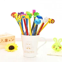 12 X BOMBONIERA REGALINO PER FESTA BAMBINI COMPLEANNO MATITA IN LEGNO CON GOMMA