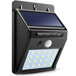 2 X FARO SOLARE DA ESTERNO FARETTO FOTOVOLTAICO + SENSORE LAMPADA LED