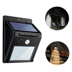 2 X FARO SOLARE DA ESTERNO FARETTO FOTOVOLTAICO + SENSORE LAMPADA LED