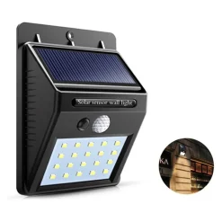 2 X FARO SOLARE DA ESTERNO FARETTO FOTOVOLTAICO + SENSORE LAMPADA LED