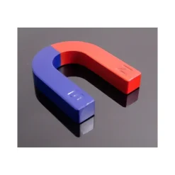 2 X MAGNETE DIDATTICO CALAMITA 30MM A FORMA DI U POSITIVO E NEGATIVO NORD SUD