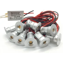 9 X MINI FARETTO A LED DA INCASSO 1W CREE COB SILVER CIELO STELLATO PUNTO LUCE