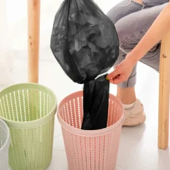 7 X ROTOLI SACCHETTI BUSTE SPAZZATURA 40LT 55X65CM CHIUSURA LACCETTO NERO 105PZ