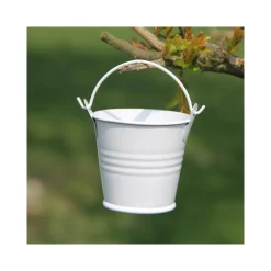 24 X SECCHIELLI BIANCHI IN LATTA VERNICIATA PORTACONFETTI BOMBONIERA BOMBONIERE