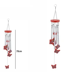 ACCHIAPPASOGNI DECORAZIONE CHAKRA FARFALLE CAMPANELLI VENTO EOLICI LUMINOSI 70CM
