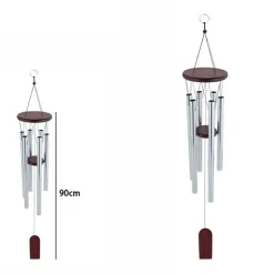 ACCHIAPPASOGNI DECORAZIONE CHAKRA MOGANO CAMPANELLI VENTO EOLICI IN ARGENTO 90CM