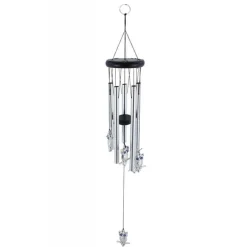 ACCHIAPPASOGNI DECORAZIONE CHAKRA GUFI CAMPANELLI VENTO EOLICI IN ARGENTO 65 CM