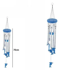 ACCHIAPPASOGNI DECORAZIONE CHAKRA DELFINI CAMPANELLI VENTO EOLICI LUMINOSI 70CM