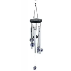 ACCHIAPPASOGNI DECORAZIONE CHAKRA OCCHI CAMPANELLI VENTO EOLICI IN ARGENTO 60 CM