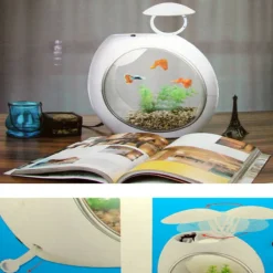 ACQUARIO MINI SOBO 6.5 LITRI Q-3 LUCE LED OVALE PESCI FILTRAZIONE INCORPORPORATA